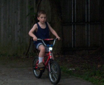 Connor learns how to ride a two wheeler